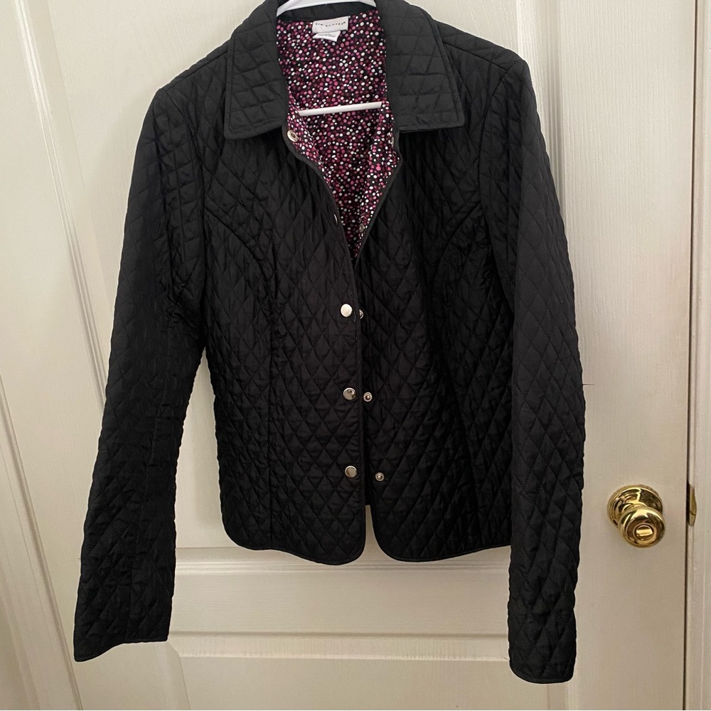 Kim Roger’s Women’s Black Quilted Jacket 12 Lightweight EUC Casual QVC